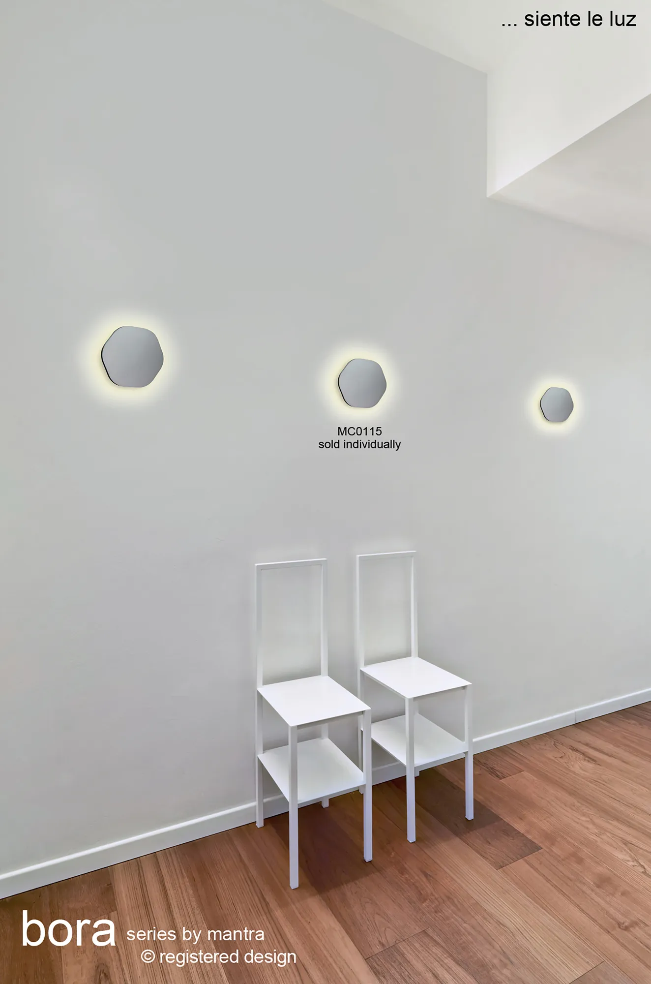 Bora Bora Silver Wall Lights Mantra Fusion Flush Wall Lights